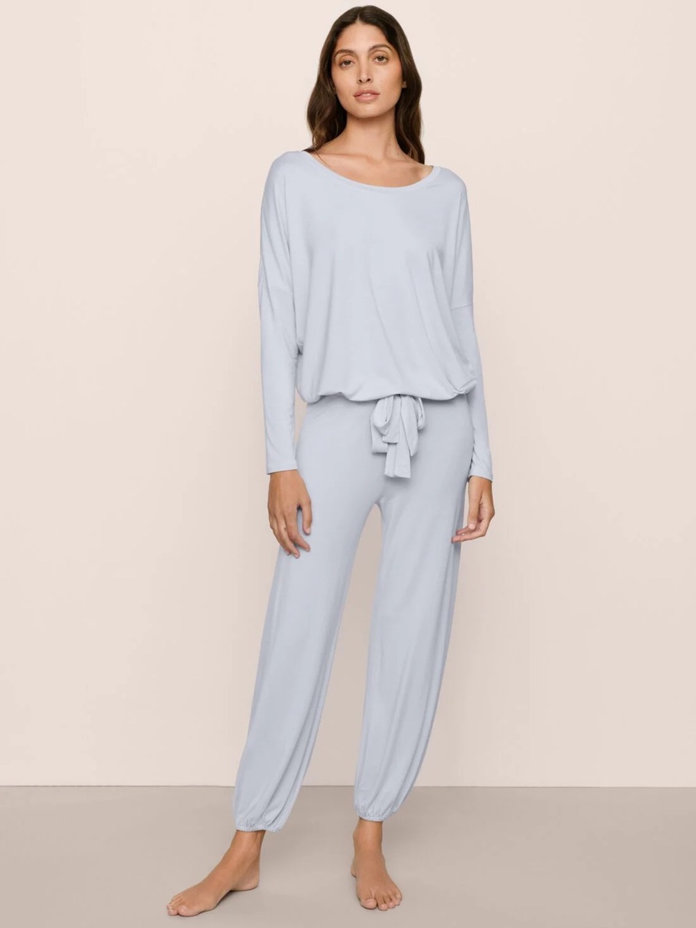 Eberjey gisele TENCEL modal slouchy PJ set ice blue